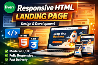 design responsive HTML landing page