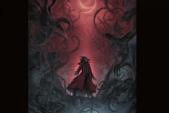 create dark fantasy character art, demon,or horror character