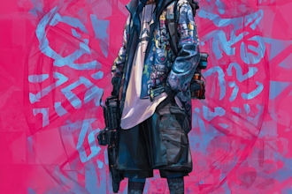 draw cyberpunk lofi or streetwear anime illustration