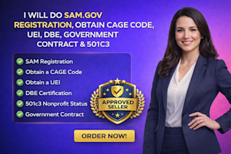 do sam gov registration, obtain cage code,  uei, dbe,  government contract 501c3