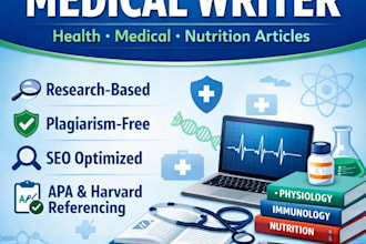 write professional health, medical and nutrition articles in 24 hours