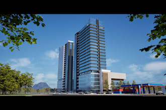 create 3d landscape and exterior design
