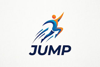 design a dynamic and energetic jump logo for your brand
