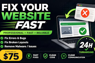 fix your broken website fast HTML, wordpress, bugs, errors