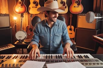 create original country lyrics and produce a professional country song