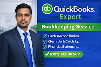 do quickbooks bookkeeping, cleanup, bank reconciliation and accounting service