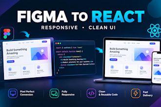 convert figma to responsive react website with clean UI