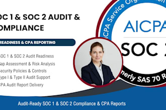 perform soc 1 and soc 2 audit and provide CPA audit report