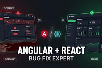 fix angular react javascript typescript bugs and errors