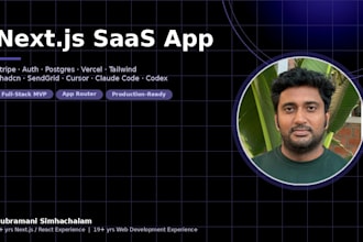 build your next js saas app with stripe, auth, and postgres