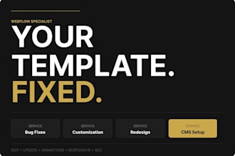 customize, fix, and redesign your webflow template