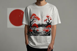 make a custom japanese style t shirt design, anime, jdm
