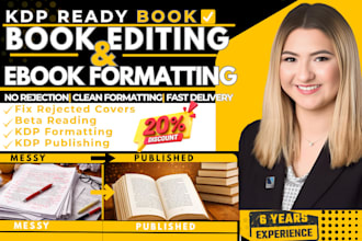 edit your manuscript, fix your book formatting and KDP errors for publishing