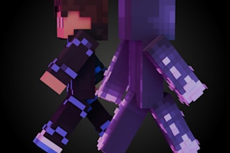 create high quality matching minecraft pfps for couples or friends