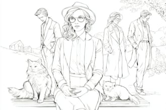 line drawing and vector line art illustration