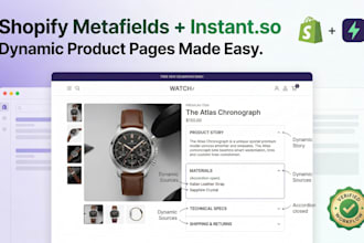 set up shopify metafields and connect them to your instant so templates