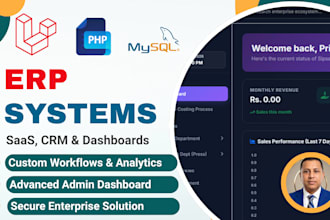 develop a custom erp, CRM or saas web application in PHP
