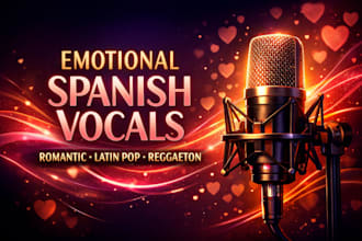 sing emotional malespanish vocals for your latin pop,reggaeton or romantic song