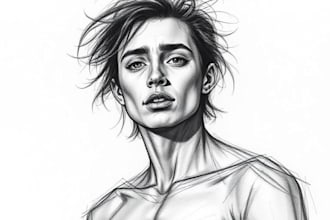 draw a custom pencil or charcoal portrait
