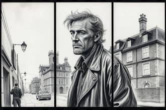 dark illustration with white charcoal pencil