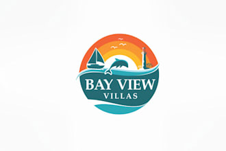 design monogram logo for bay view villas condominiums