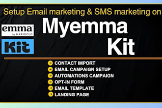 setup myemma, kit email newsletter campaigns email template design landing page