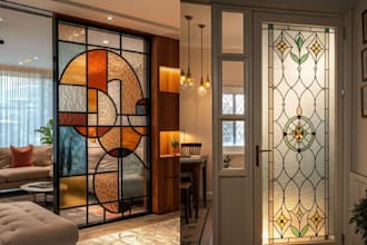 design modern stained glass abstract illustration glass art homes and workspace