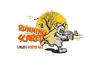 design amazing running scared brand logo
