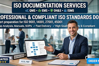 create iso documentation for 9001, 14001, 45001, 27001 and any other standard