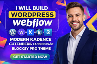 build wordpress webflow website modern kadence gutenberg pages blocksy pro theme