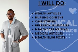 write professional nursing, medical, and healthcare content