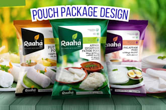 create attractive stand up pouch nd food packaging design for coffee product