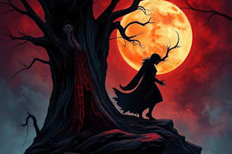 design fantasy book cover illustration art, horror, romance,, ebook cover design
