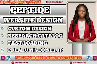 peptide website, fda compliant website, biotech website design, research website