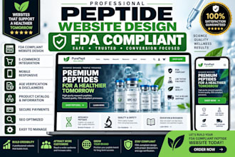 peptide website, fda compliant website, biotech website design, research website
