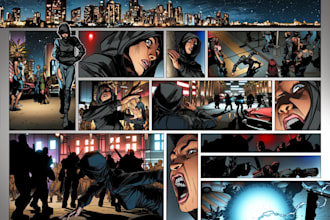 draw comic book illustration, retro comic art, webtoon anime comic, comic artist