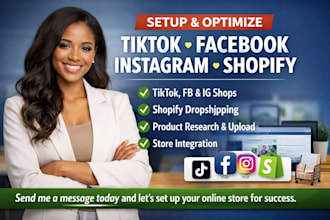 tiktok shop facebook shop instagram shop shopify dropshipping social commerce