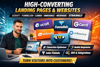 design ucraft funnelish carrd unbounce landing page webnode strikingly website