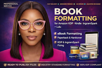 formatting for amazon KDP kindle formatting ingramspark ebook formatting lulu
