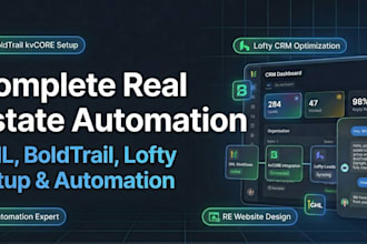 set up boldtrail kvcore lofty CRM gohighlevel automation and real estate website