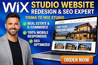 redesign wix studio, wix website, real estate or ecommerce store, figma to wix