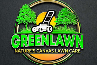 do modern grass trimming landscape and lawn care logo