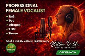 be female singer, songwriter, female vocalist edm rnb pop hip hop song, vocalist