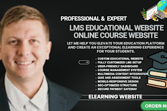 build lms educational website online course website education, elearning website