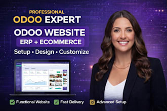 design, setup and customize odoo website, odoo ecommerce store and odoo erp