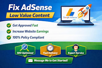 do google adsense approval fix website monetization low value content issues