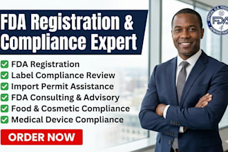 handle fda registration label compliance, consulting for food cosmetics and MD