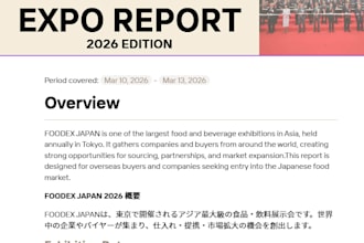research japanese food expos and connect you with local companies