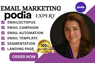 setup podia automation podia campaign newsletter podia template landing page