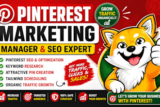 be your pinterest marketing manager for SEO traffic and growth